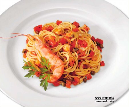 Рецепт спагетти с креветками
